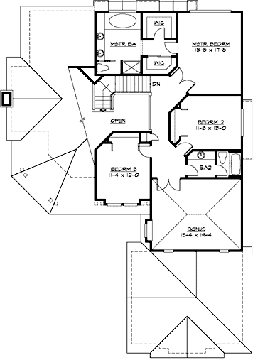 Upper/Second Floor Plan: 88-535