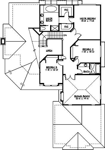 Upper/Second Floor Plan: 88-536