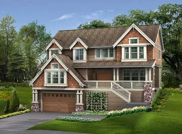 Craftsman house plans 88-544 - front exterior, 3,305 sq ft, 4 bed, 3 bath house plans | Monster House Plans