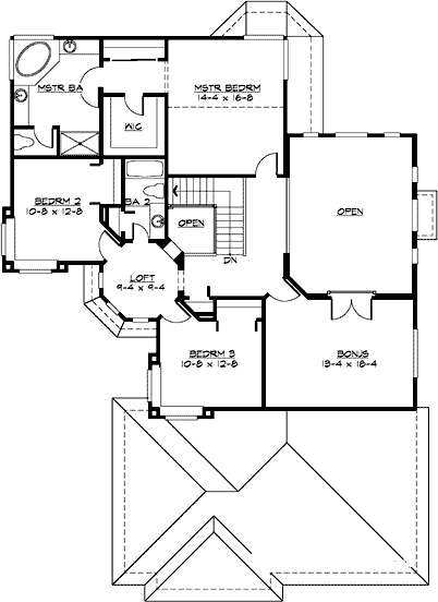 Upper/Second Floor Plan: 88-554