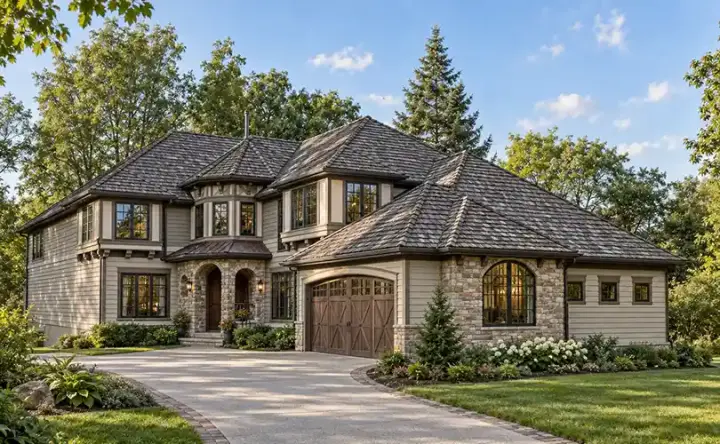 Hampton house plans 88-555 - front exterior, 3,800 sq ft, 3 bed, 2 bath house plans | Monster House Plans