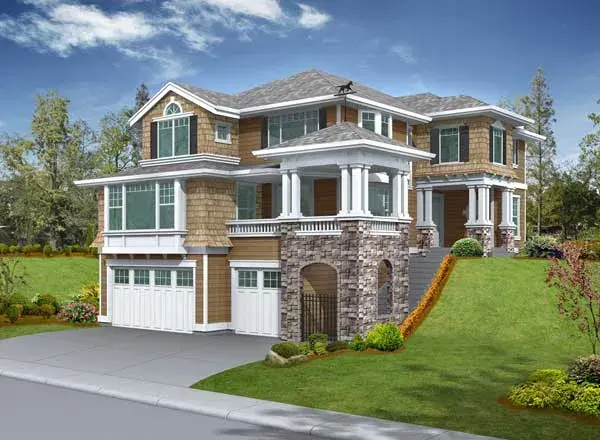 Hampton house plans 88-563 - front exterior, 3,220 sq ft, 3 bed, 2 bath house plans | Monster House Plans