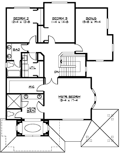 Upper/Second Floor Plan: 88-563