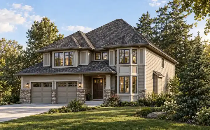 Craftsman house plans 88-569 - front exterior, 2,544 sq ft, 3 bed, 2 bath house plans | Monster House Plans