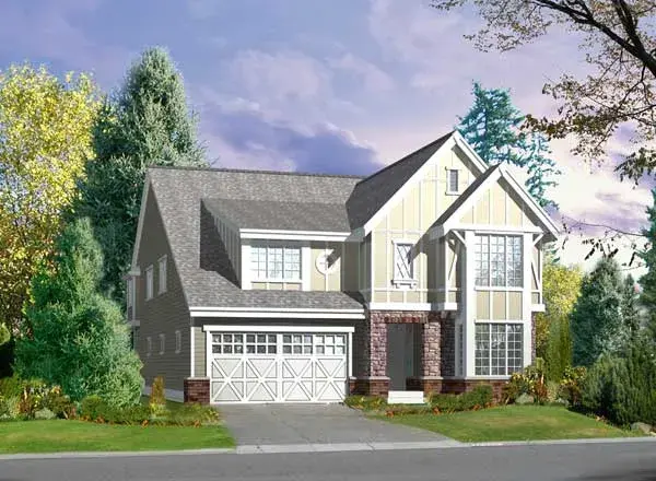 Tudor house plans 88-583 - front exterior, 3,300 sq ft, 4 bed, 2 bath house plans | Monster House Plans