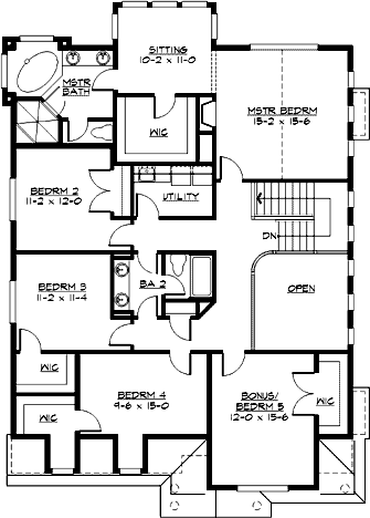 Upper/Second Floor Plan:88-586