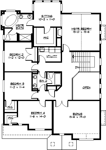 Upper/Second Floor Plan: 88-590