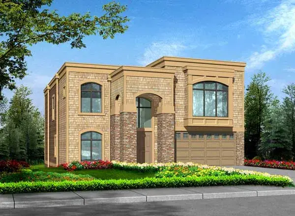 Mediterranean house plans 88-601 - front exterior, 3,351 sq ft, 4 bed, 3 bath house plans | Monster House Plans