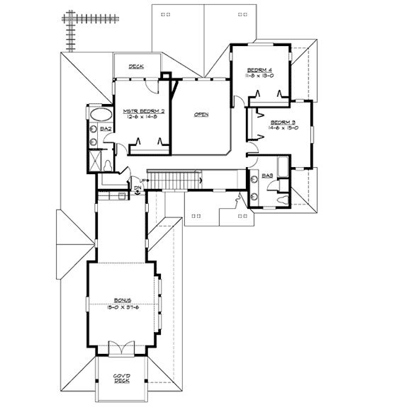 Upper/Second Floor Plan: 88-611