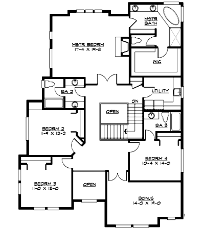 Upper/Second Floor Plan: 88-612