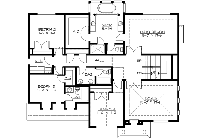 Upper/Second Floor Plan: 88-614