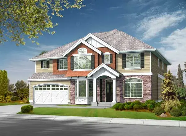 Traditional house plans 88-618 - front exterior, 4,430 sq ft, 5 bed, 3 bath house plans | Monster House Plans