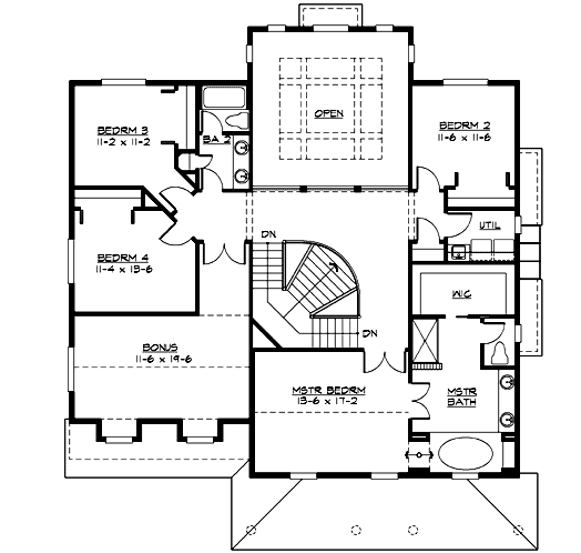 Upper/Second Floor Plan: 88-625