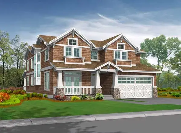 Craftsman house plans 88-637 - front exterior, 4,911 sq ft, 4 bed, 4 bath house plans | Monster House Plans