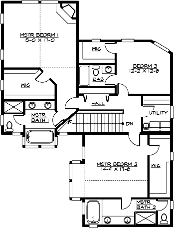 Upper/Second Floor Plan: 88-644