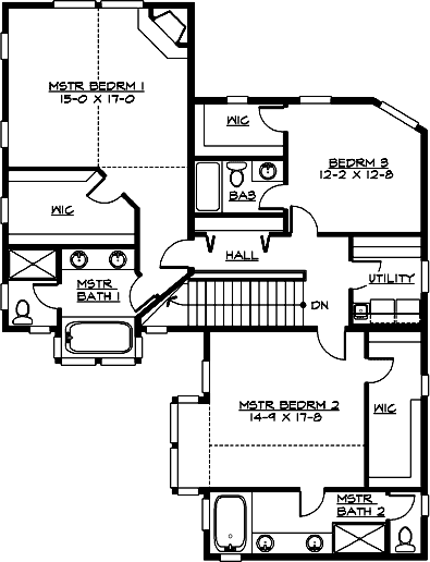 Upper/Second Floor Plan: 88-645