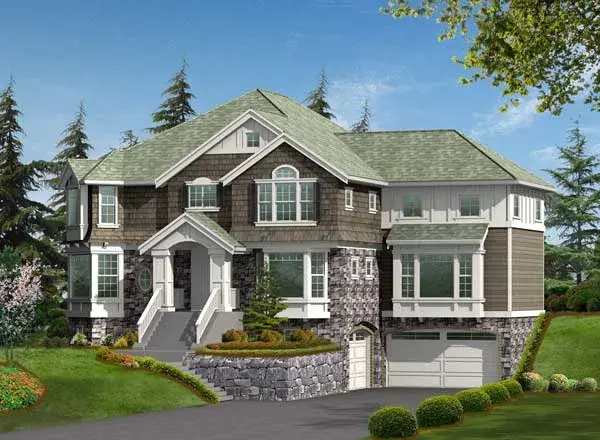 Hampton house plans 88-652 - front exterior, 4,423 sq ft, 4 bed, 3 bath house plans | Monster House Plans