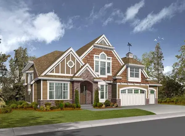 Hampton house plans 88-665 - front exterior, 4,630 sq ft, 5 bed, 3 bath house plans | Monster House Plans