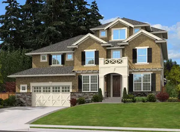Hampton house plans 88-666 - front exterior, 3,581 sq ft, 5 bed, 3 bath house plans | Monster House Plans
