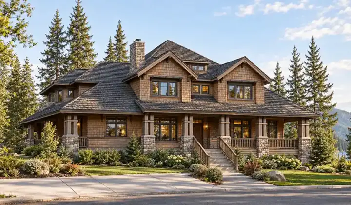 Craftsman house plans 88-688 - front exterior, 3,650 sq ft, 3 bed, 3 bath house plans | Monster House Plans