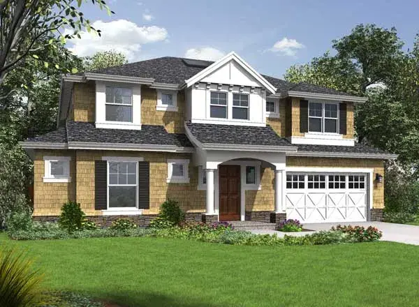 Craftsman house plans 88-689 - front exterior, 5,022 sq ft, 5 bed, 4 bath house plans | Monster House Plans
