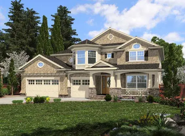 Hampton house plans 88-692 - front exterior, 3,680 sq ft, 5 bed, 3 bath house plans | Monster House Plans