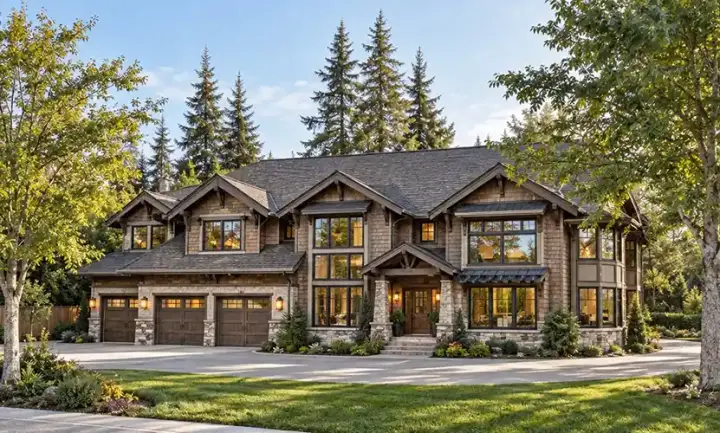 Craftsman house plans 88-693 - front exterior, 3,683 sq ft, 4 bed, 3 bath house plans | Monster House Plans