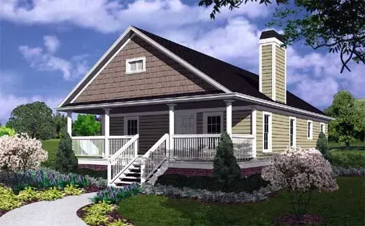 Craftsman house plans 89-101 - front exterior, 1,220 sq ft, 3 bed, 2 bath house plans | Monster House Plans