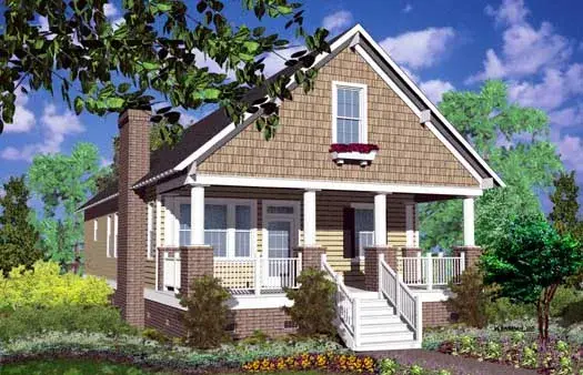 Craftsman house plans 89-104 - front exterior, 1,620 sq ft, 3 bed, 2 bath house plans | Monster House Plans