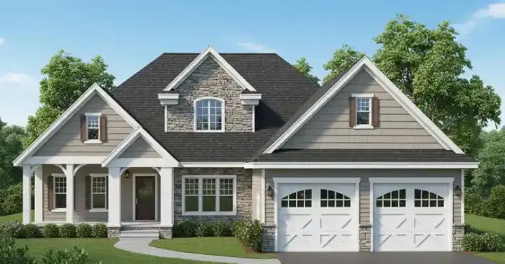 Craftsman house plans 90-101 - front exterior, 2,363 sq ft, 3 bed, 2 bath house plans | Monster House Plans