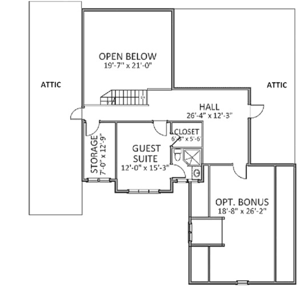 Upper/Second Floor Plan: 90-110