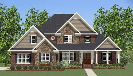 Traditional house plans 90-112 - front exterior, 3,447 sq ft, 4 bed, 3 bath house plans | Monster House Plans