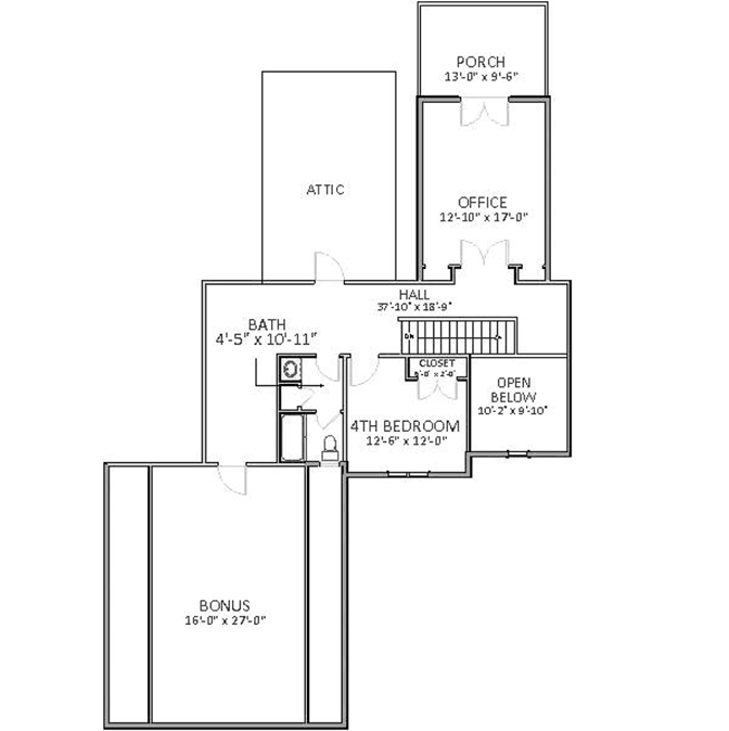 Upper/Second Floor Plan: 90-112