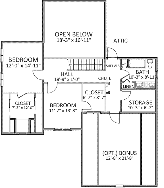 Upper/Second Floor Plan: 90-118