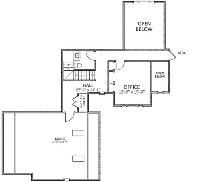 Upper/Second Floor Plan: 90-122