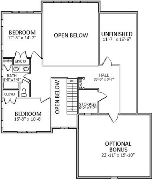 Upper/Second Floor Plan: 90-124
