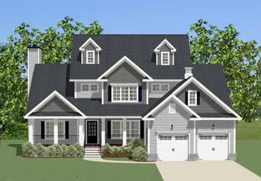 Traditional house plans 90-126 - front exterior, 2,923 sq ft, 4 bed, 3 bath house plans | Monster House Plans