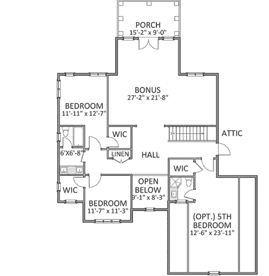 Upper/Second Floor Plan: 90-131