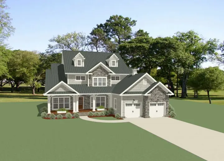 Traditional house plans 90-134 - front exterior, 3,001 sq ft, 4 bed, 4 bath house plans | Monster House Plans