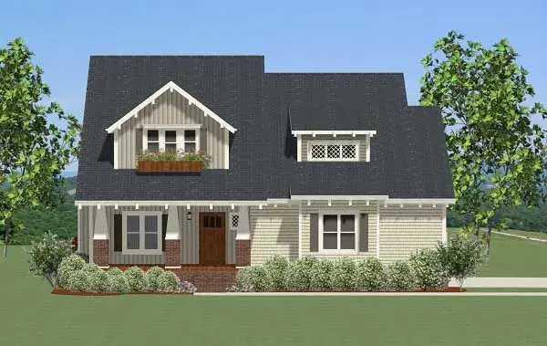 Bungalow house plans 90-137 - front exterior, 3,080 sq ft, 5 bed, 3 bath house plans | Monster House Plans
