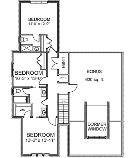 Upper/Second Floor Plan: 90-137