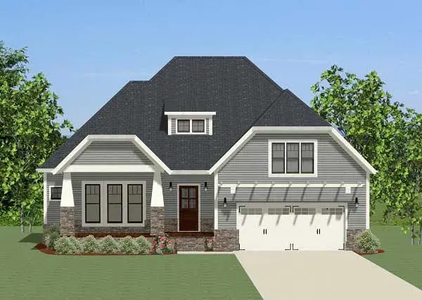 Craftsman house plans 90-138 - front exterior, 2,140 sq ft, 3 bed, 2 bath house plans | Monster House Plans