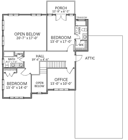 Upper/Second Floor Plan: 90-151