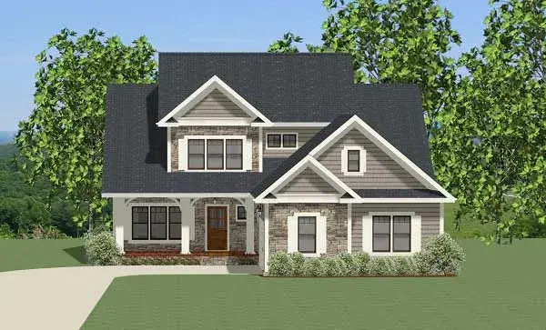 Country house plans 90-152 - front exterior, 3,254 sq ft, 5 bed, 4 bath house plans | Monster House Plans