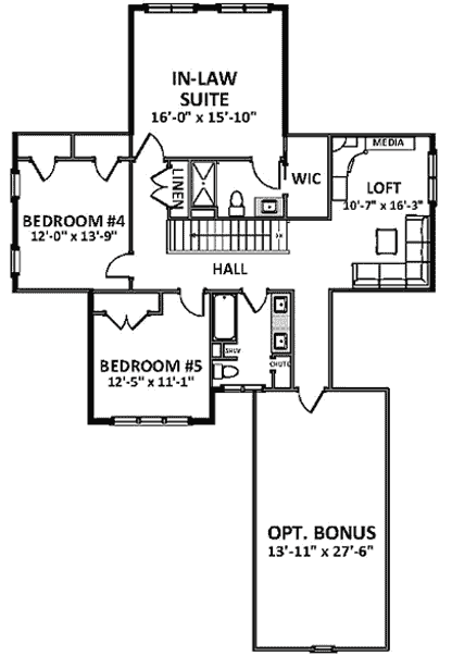 Upper/Second Floor Plan: 90-152