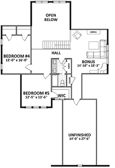 Upper/Second Floor Plan: 90-153