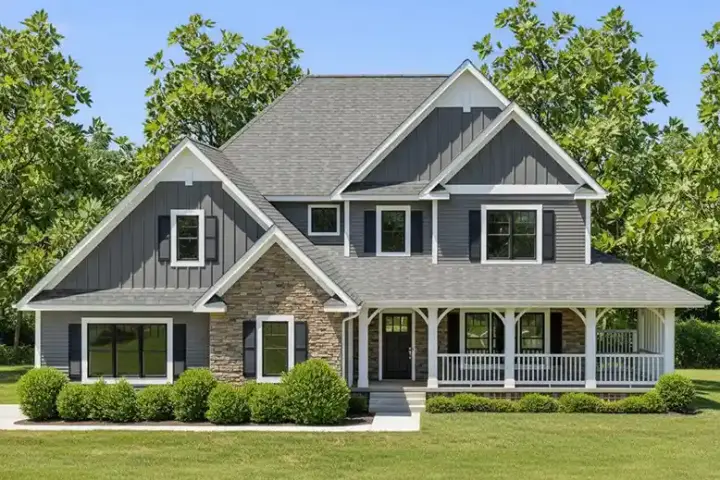 Farmhouse house plans 90-155 - front exterior, 3,170 sq ft, 4 bed, 3 bath house plans | Monster House Plans