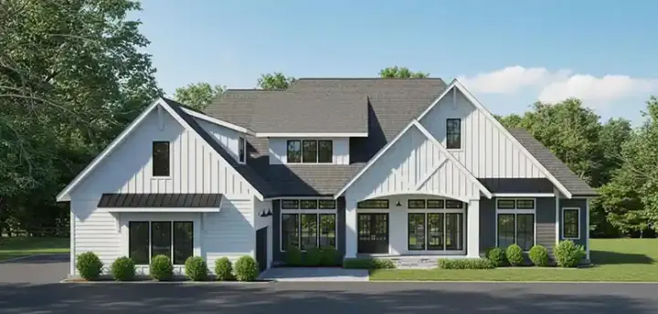 Modern Farmhouse house plans 90-159 - front exterior, 2,847 sq ft, 3 bed, 2 bath house plans | Monster House Plans
