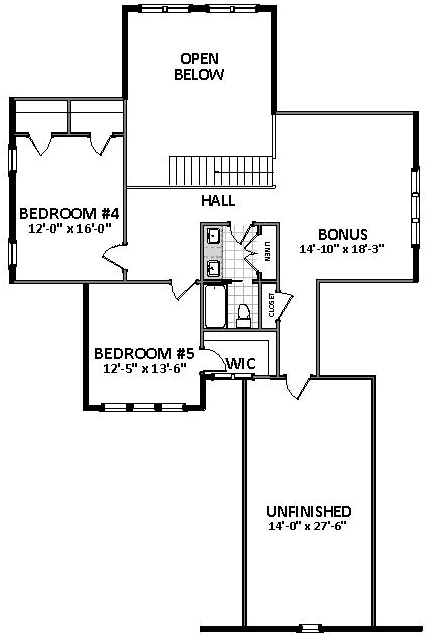Upper/Second Floor Plan: 90-160