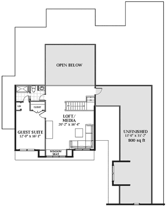 Upper/Second Floor Plan: 90-163